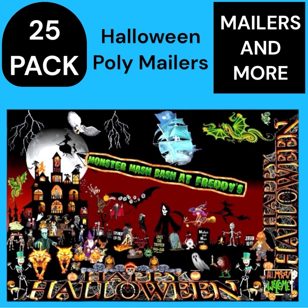 25 10X13 Poly Mailers HALLOWEEN Mailers Shipping Envelopes PRICE FIRM Fall - Picture 3 of 16